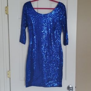 Blue sequin dress
